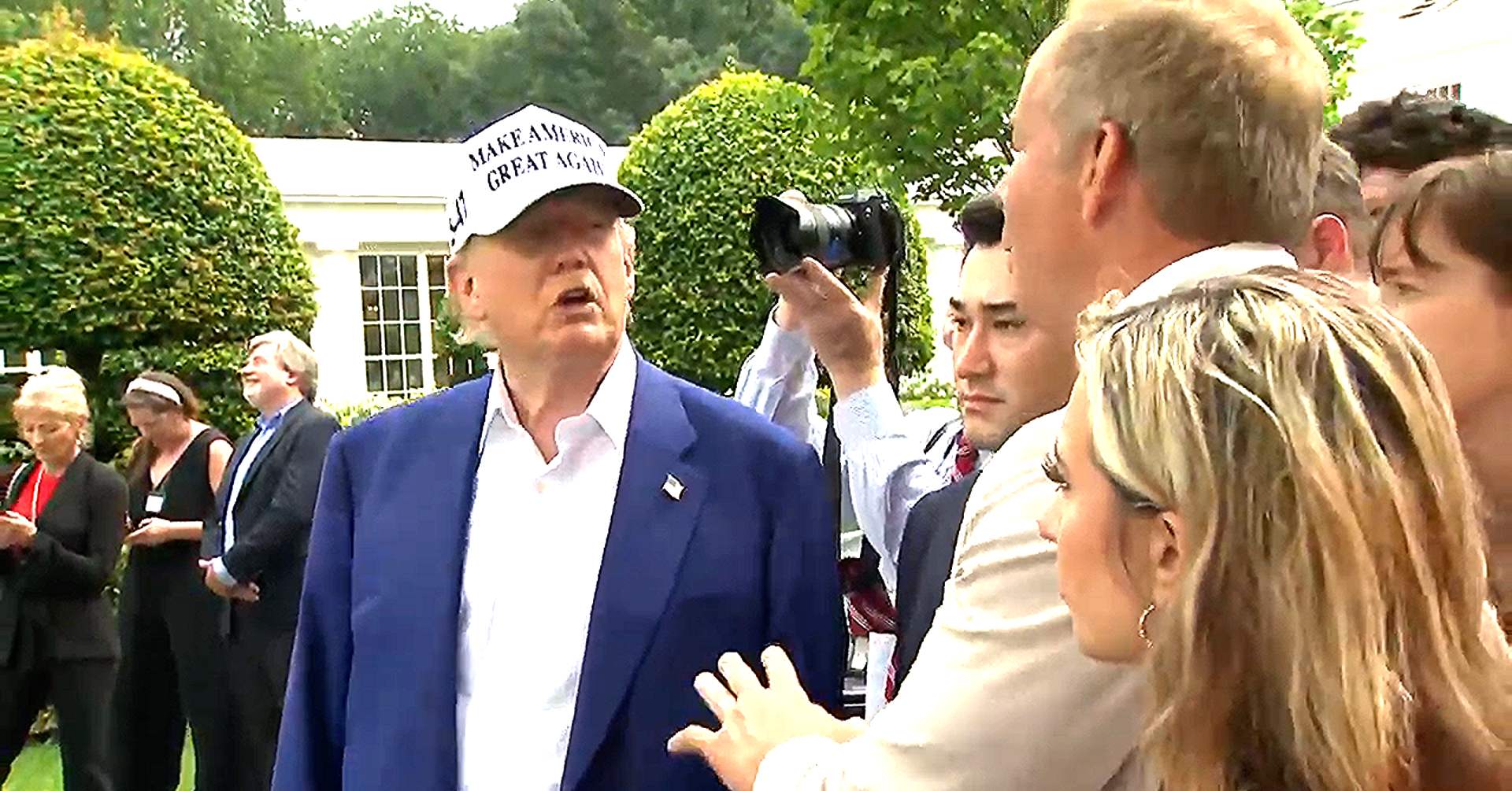 Mediaite's tweet card. "How did you find that out?” Trump joked as others in the room made comments as well. “That's right. There's a leaker, there's a leaker,”
