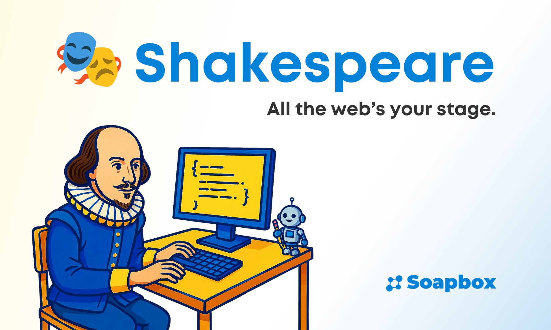 SoapboxTech's tweet card. Shakespeare brings the power of MKStack to everyone with a AI-powered website builder that runs entirely on the Nostr protocol. Build professional websites through natural conversation with AI...