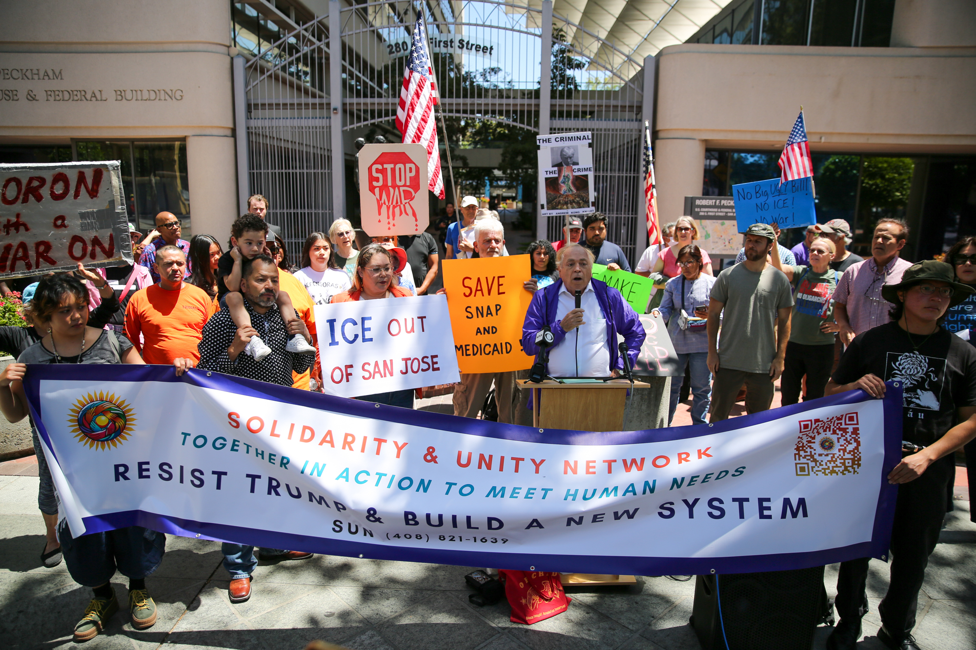 josephgeha16's tweet card. Progressive South Bay organizations rallied in San José to highlight the harms of Trump’s “Big Beautiful Bill,” currently before Congress.