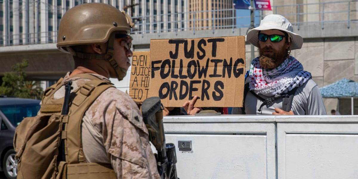 GovPressOffice's tweet card. With half of the 4,000 National Guard troops departing, 700 Marines appear set to stay in LA. Here's what they are doing.