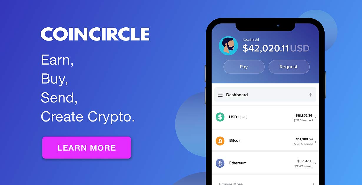 CoinCircle's tweet card. CoinCircle is the best and most trusted app to buy bitcoin and other leading cryptocurrencies. Buy sell, send, recieve, borrow, track and earn cryptocurrencies. No fees 100% free USD bank deposits....