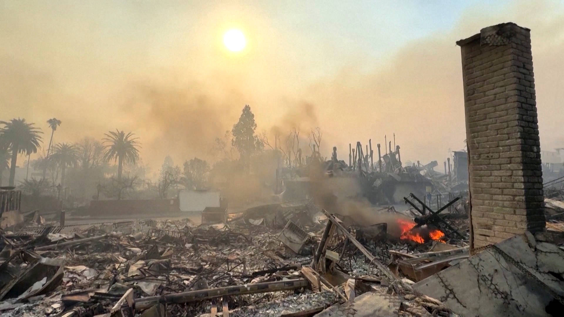 yesmagazine's tweet card. Raging wildfires continue to scorch communities across the Los Angeles area, killing at least five people, displacing about 100,000 more and destroying thousands of structures. With firefighters...