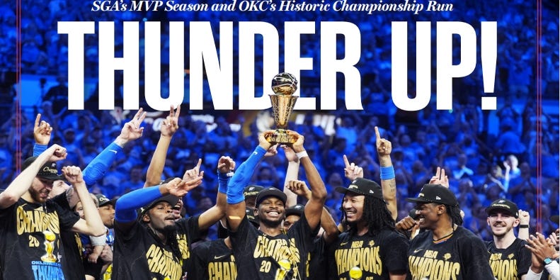 ThunderXtra's tweet card. Celebrate the Thunder's amazing season and first NBA championship with a commemorative hardcover collector's book from The Oklahoman.