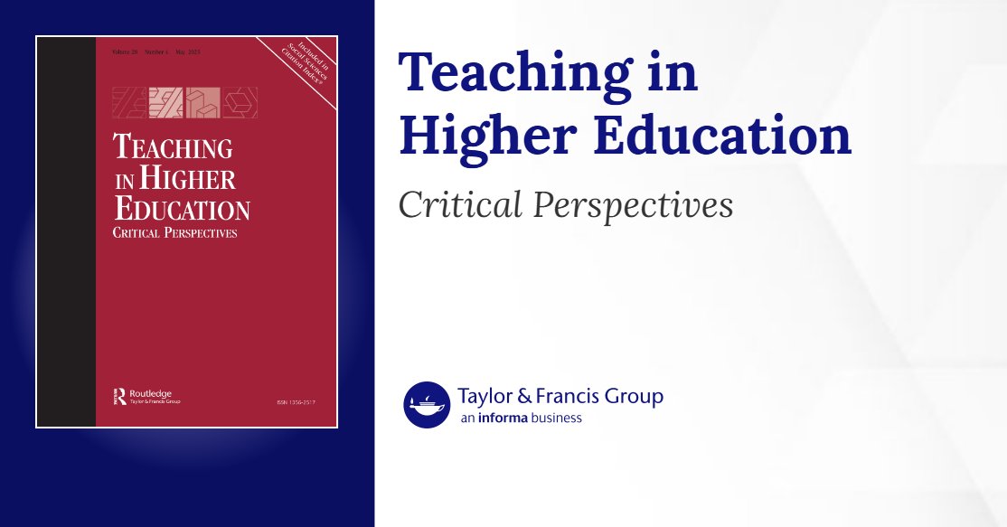 TeachinginHE's tweet card. Volume 30, Issue 5 of Teaching in Higher Education