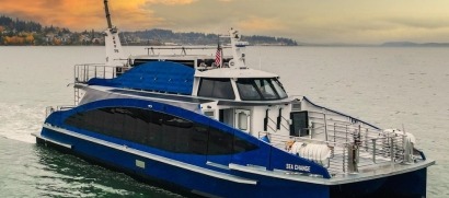 HyVelocityHub's tweet card. This summer San Francisco Bay Ferry and a group of private and public sector partners launched the MV Sea Change, the world?s first commercial passenger ferry powered 100% by zero-emissio...