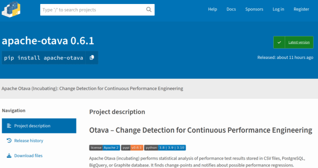 nyrkio's tweet card. Quite a hat-trick of releases this week! Let me start with clearly the most important one: The project formerly known as Hunter (from Datastax labs) is now Apache Otava, and last night Alexander So…