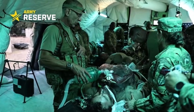 USArmyReserve's tweet card. As the U.S. Army Reserve refocuses its training efforts on preparing for large-scale combat operations (LSCO), exercises like Mojave Falcon, which integrates Global Medic and Combat Support Training