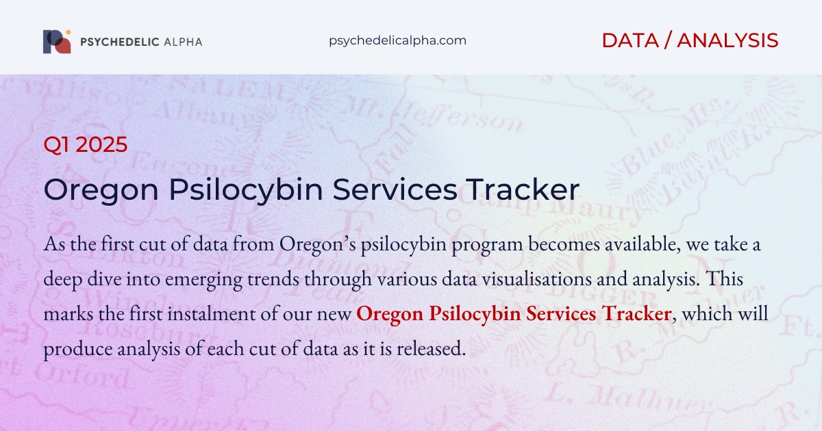 Psyched_Alpha's tweet card. As the first cut of data from Oregon’s psilocybin program becomes available, we take a deep dive into emerging trends through various data visualisations and analysis. This marks the first instalment…
