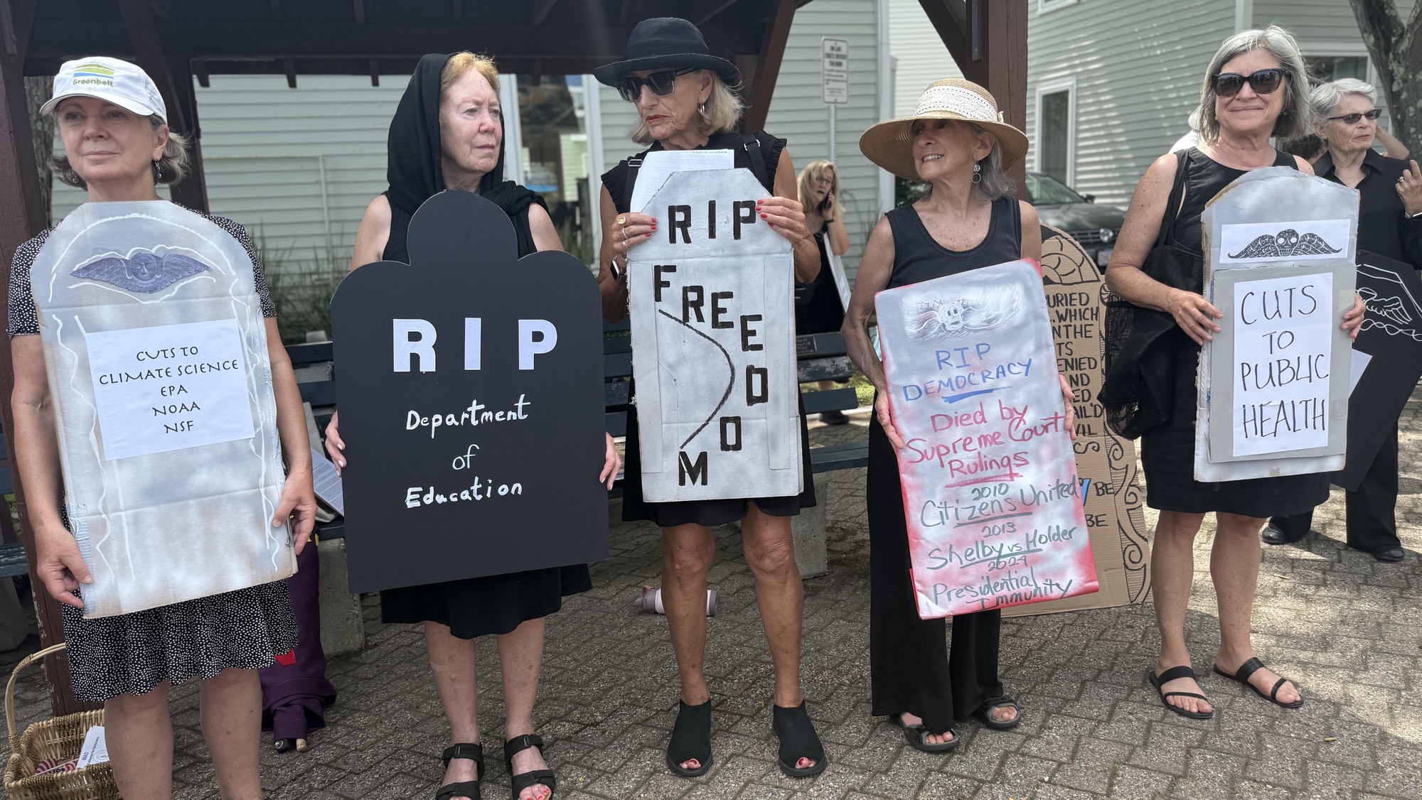 MHDcurrent's tweet card. Marblehead resident Joanne Stone-Libon stood near the harbor at State Street Landing Thursday afternoon, holding a cardboard tombstone and recounting the story of Nevaeh Crain — an 18-year-old Texas...