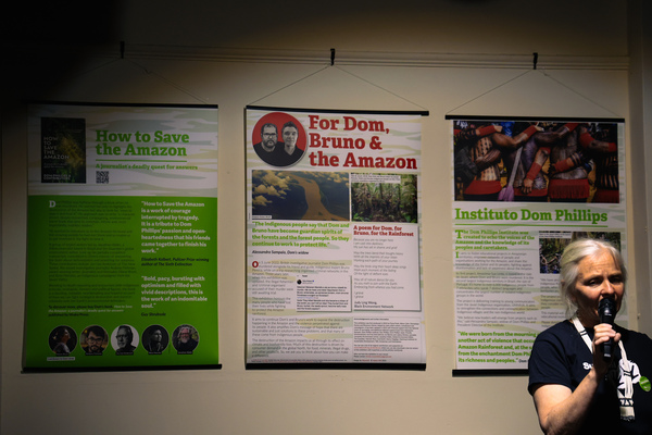 NUJofficial's tweet card. This powerful exhibition honours the lives and work of journalist Dom Phillips and Indigenous expert Bruno Pereira.