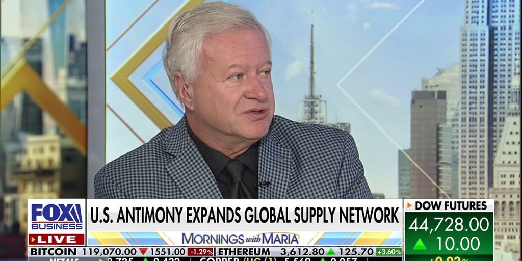 MariaBartiromo's tweet card. United States Antimony Corporation Chairman and CEO Gary Evans discusses the importance of the U.S. acquiring critical minerals to counter China's market dominance on 'Mornings with Maria.'