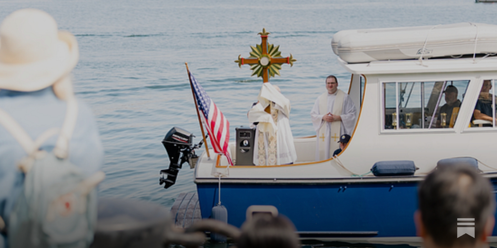 PillarCatholic's tweet card. Boston’s Archbishop leads a pilgrimage-by-sea