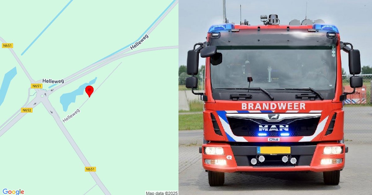 VRZ's tweet card. Aan de Helleweg in Noordwelle is een maaimachine ondersteboven in de sloot terecht gekomen. We zijn met meerdere brandweereenheden ter plaatse. De bestuurder is inmiddels uit het voertuig en is...