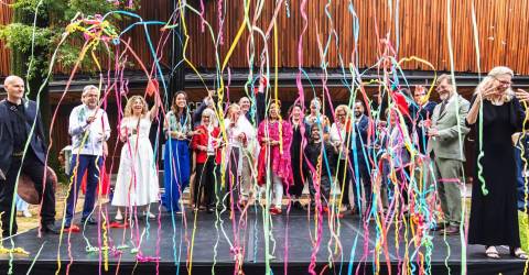 NYSenDems's tweet card. The completely remodeled Delacorte Theater is finally ready for its close-up after an $85 million makeover as Shakespeare in the Park returns on Aug. 7. ”Why, t...