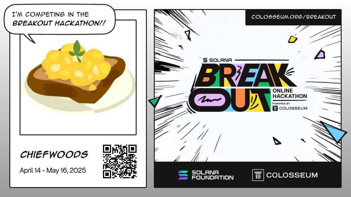 ChiiYuen's tweet card. I'm participating in the Solana Breakout Online Hackathon!