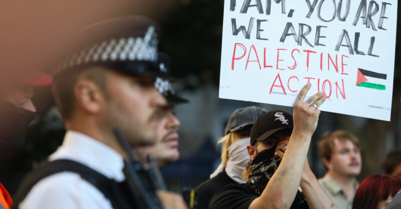 inthesetimesmag's tweet card. Despite United Nations experts urging British lawmakers to rethink plans to use terrorism laws against the protest group Palestine Action, the punishment of the group is in full swing.