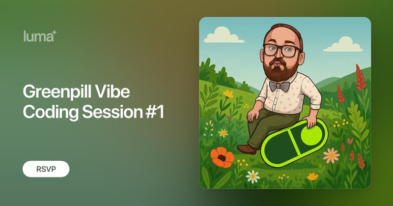 Crypto_koH's tweet card. The Greenpill Dev Guild is excited to announce a special vibe coding session with the amazing Austin Griffith of Buidl Guidl — a true builder and visionary in…