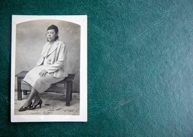 MLK50Memphis's tweet card. A photograph found in Ariel J. Cobbert’s family’s archive sits on an old photo album. Photo by Ariel J. Cobbert for MLK50 “Cameras gave to black folks, irrespective of our class, a means by which w…