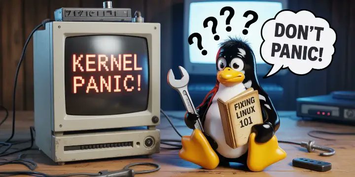tecmint's tweet card. Learn how to simulate, diagnose, and fix Linux kernel panic errors with this hands-on guide written for beginners and enthusiasts.
