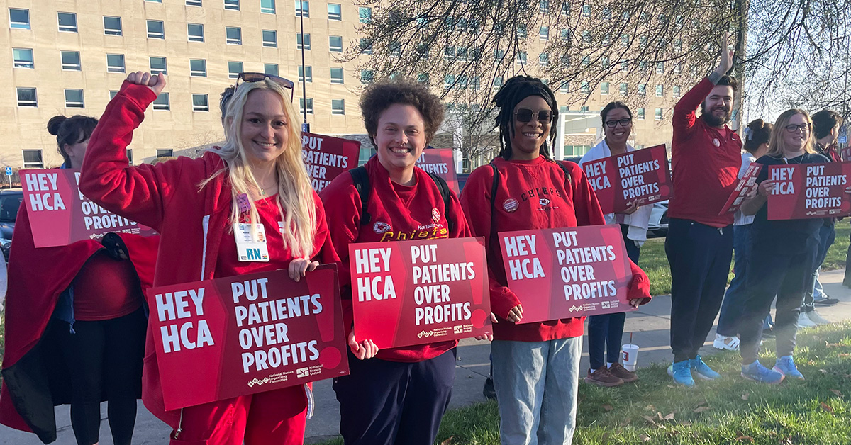 NationalNurses's tweet card. Nurses at Research Medical Center in Kansas City, Missouri, are speaking out against the planned end of their hospital’s labor and delivery, neonatal intensive, and obstetrics emergency care servic...