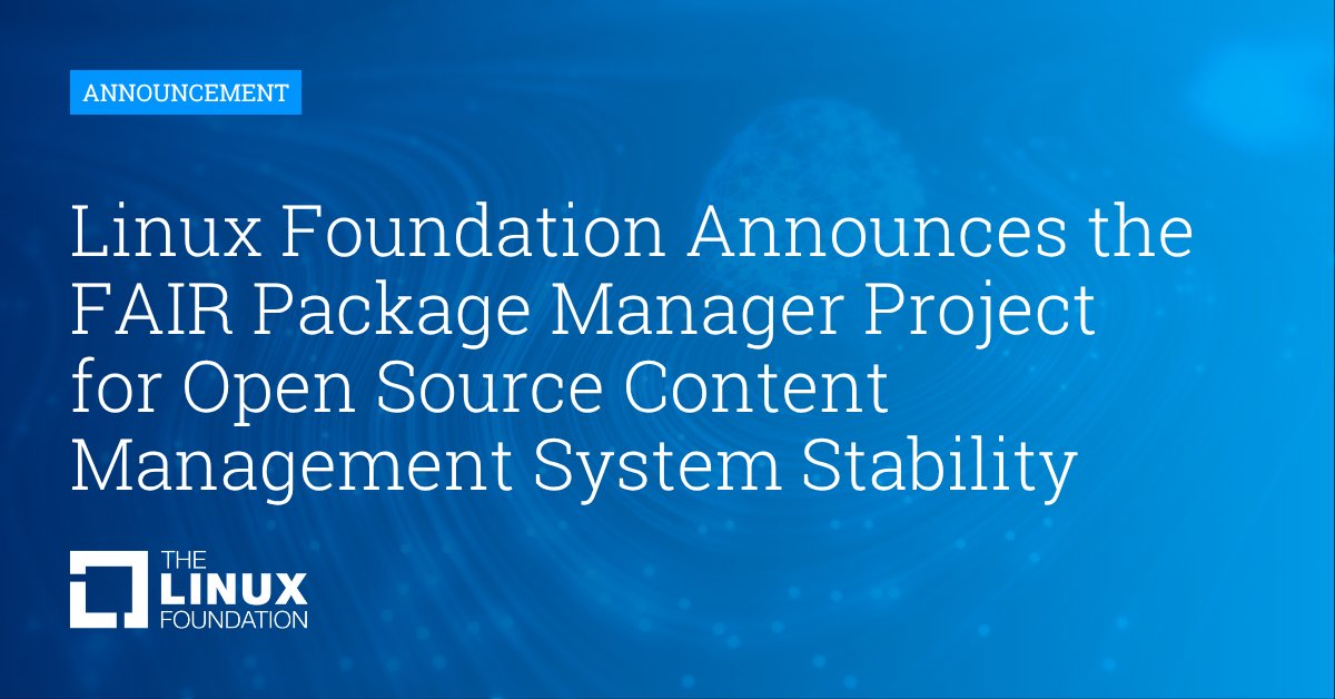 fair_pm's tweet card. Linux Foundation announces FAIR Package Manager project, creating simplicity, security and consistency for the WordPress ecosystem