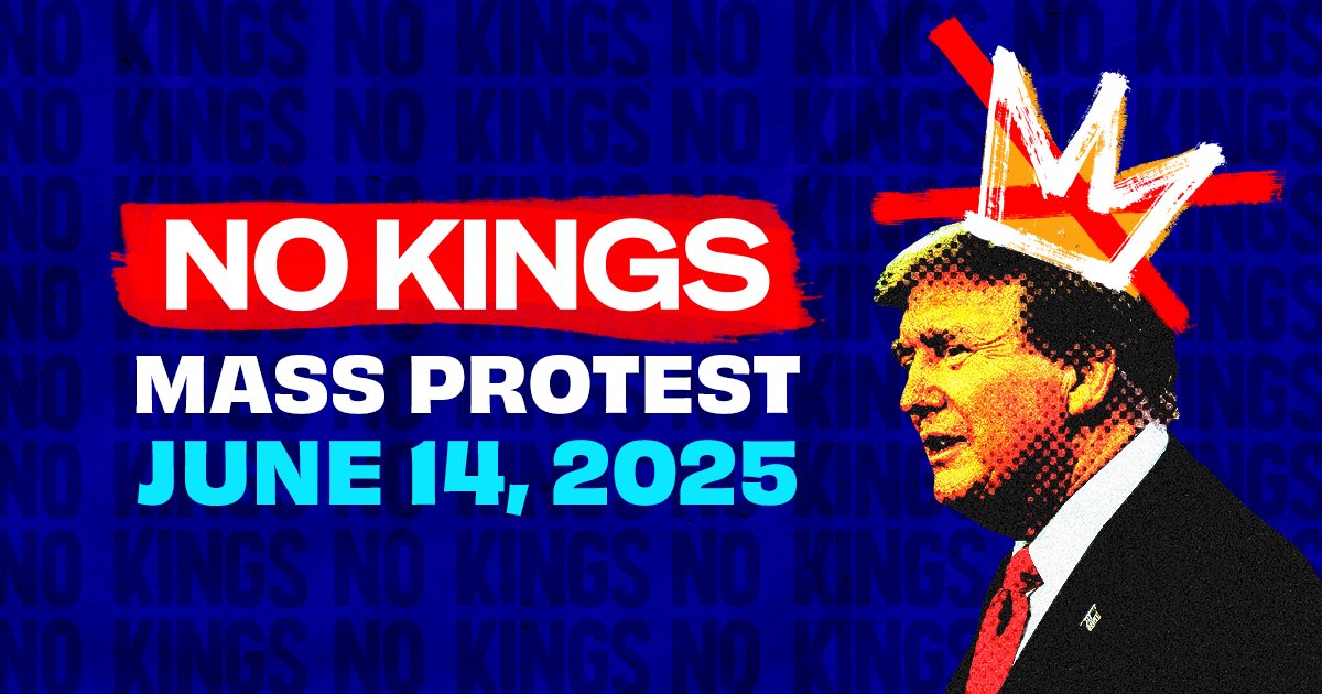 fixdemocracy1st's tweet card. On June 14—Flag Day—Donald Trump wants tanks in the street and a made-for-TV display of dominance for his birthday. A spectacle meant to look like strength. But real power isn’t staged in Washington....