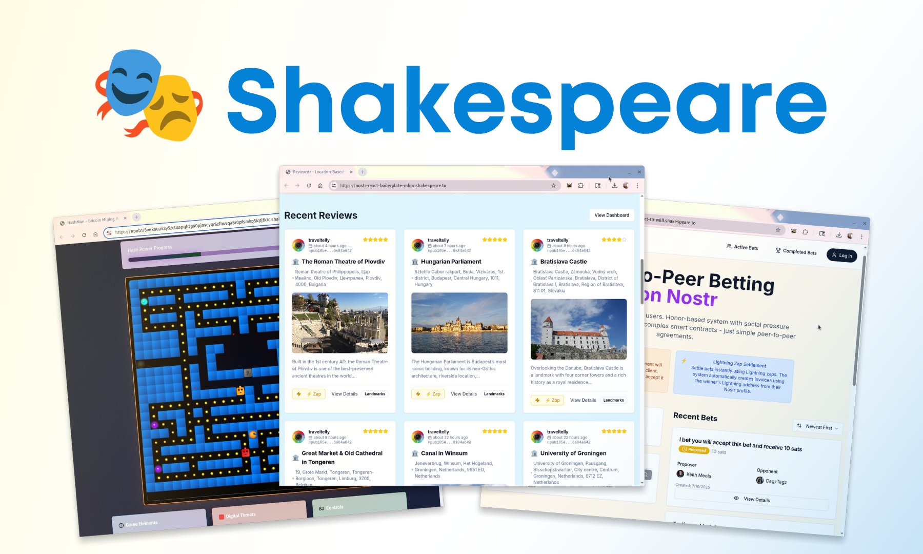 SoapboxTech's tweet card. More than 200 users tried Shakespeare and created incredible projects. See featured community builds, TechCrunch coverage, and what