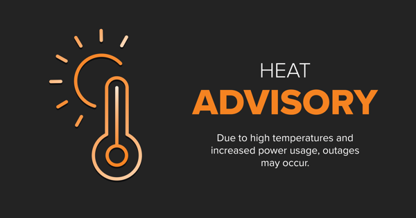 DuquesneLight's tweet card. High temperatures can increase stress on the grid, potentially resulting in power outages