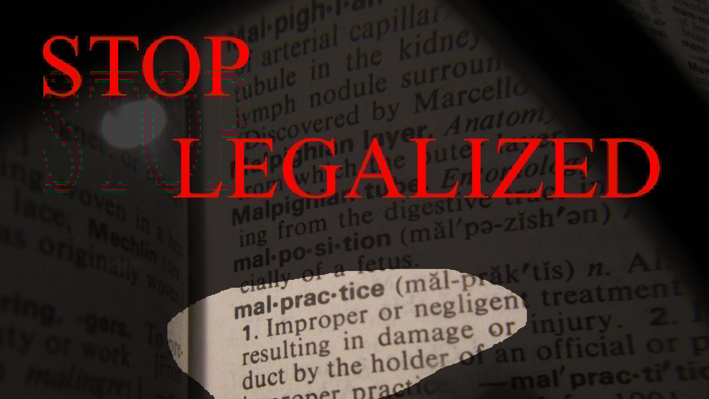 LeahDiscovers's tweet card. Stop Legalized Malpractice