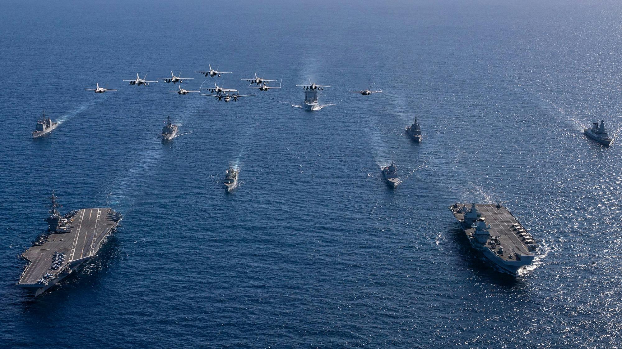 UKDefJournal's tweet card. The United Kingdom and United States have formed a powerful twin-carrier strike group in the Pacific, as HMS Prince of Wales joins the USS George Washington.