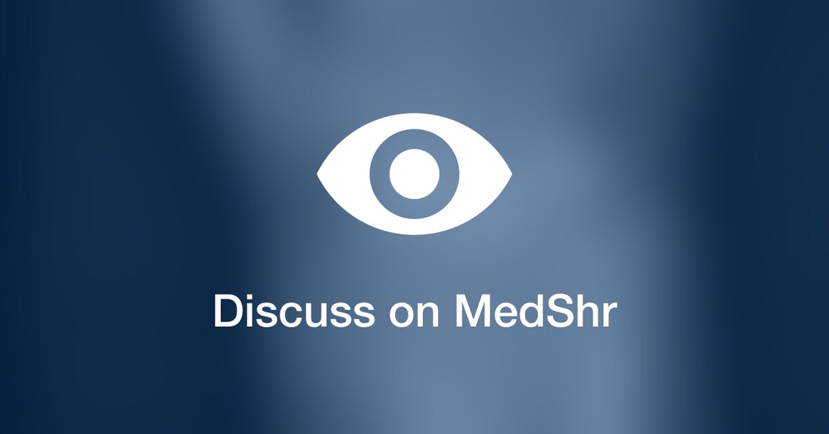 medshronline's tweet card. A 40-year-old woman presents with progressive wrist pain and swelling on MedShr