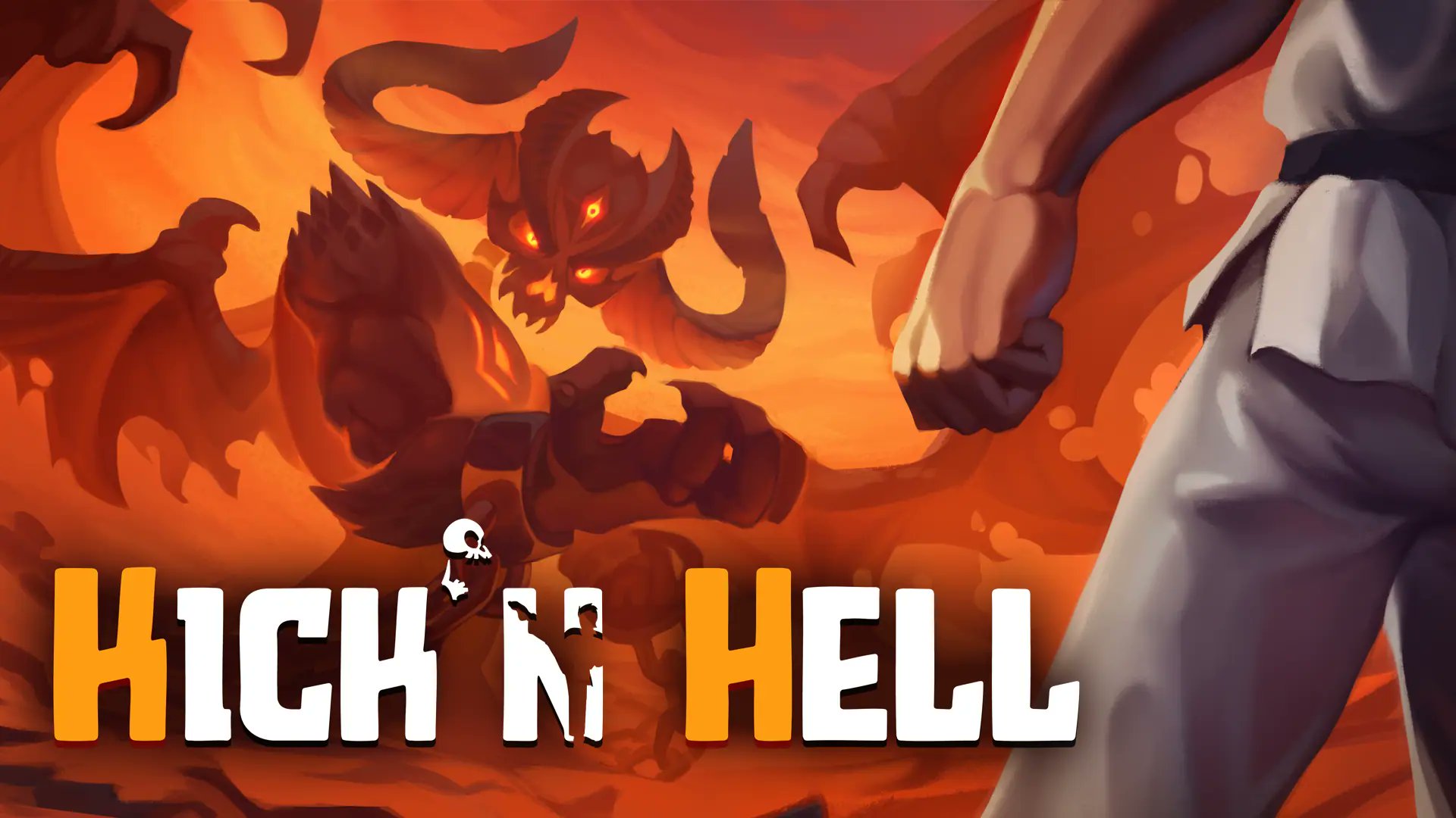 Nanocyde's tweet card. Kick’n Hell, a brutal 3D Foddian platformer, challenges players to master foot-fueled parkour in a fiery ascent from Hell, now on Steam.