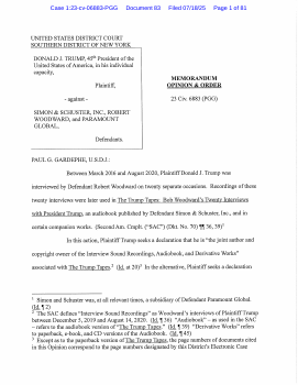 kyledcheney's tweet card. MEMORANDUM OPINION & ORDER re: 72 MOTION to Dismiss Plaintiff Second Amended Complaint with prejudice pursuant to Federal Rule of Civil Procedure 12(b)(6). filed by Paramount Global, Robert Woodward,...