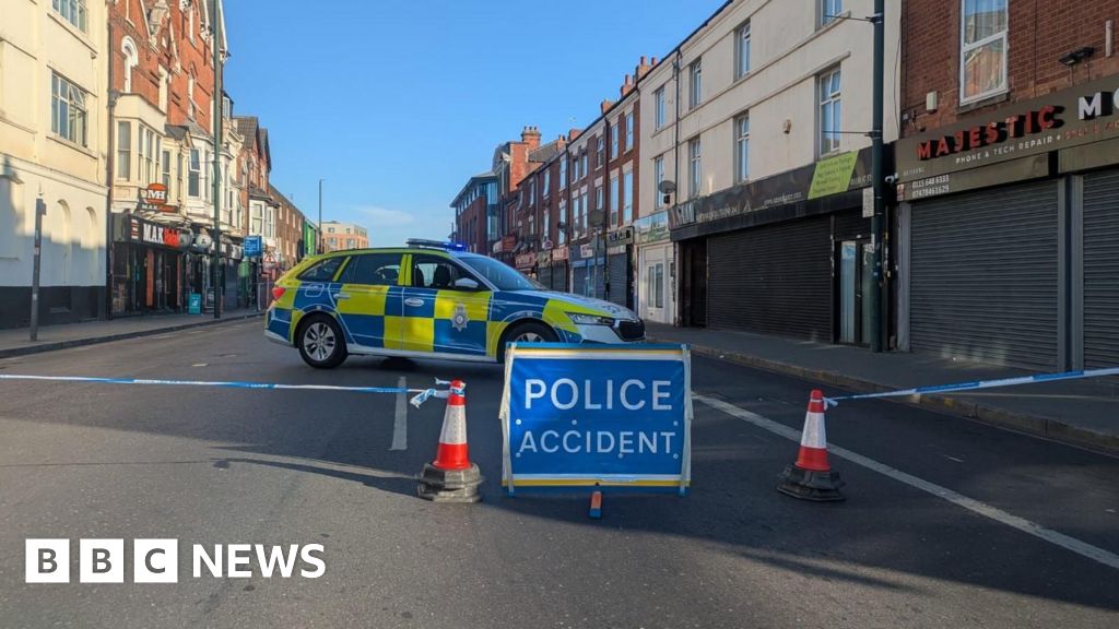 bbcemt's tweet card. A man suffered a serious head injury in the disorder in a Nottingham street.