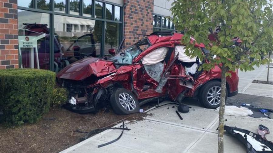 770KTTH's tweet card. A man wanted by King County authorities was arrested in Tumwater after a crash involving multiple vehicles and a building, police said.