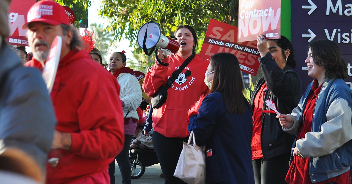 CalNurses's tweet card. Registered nurses at Long Beach Medical Center and Miller Children’s and Women’s Hospital in Long Beach, Calif. decided unanimously to pass a vote of no confidence in the hospital’s administration.