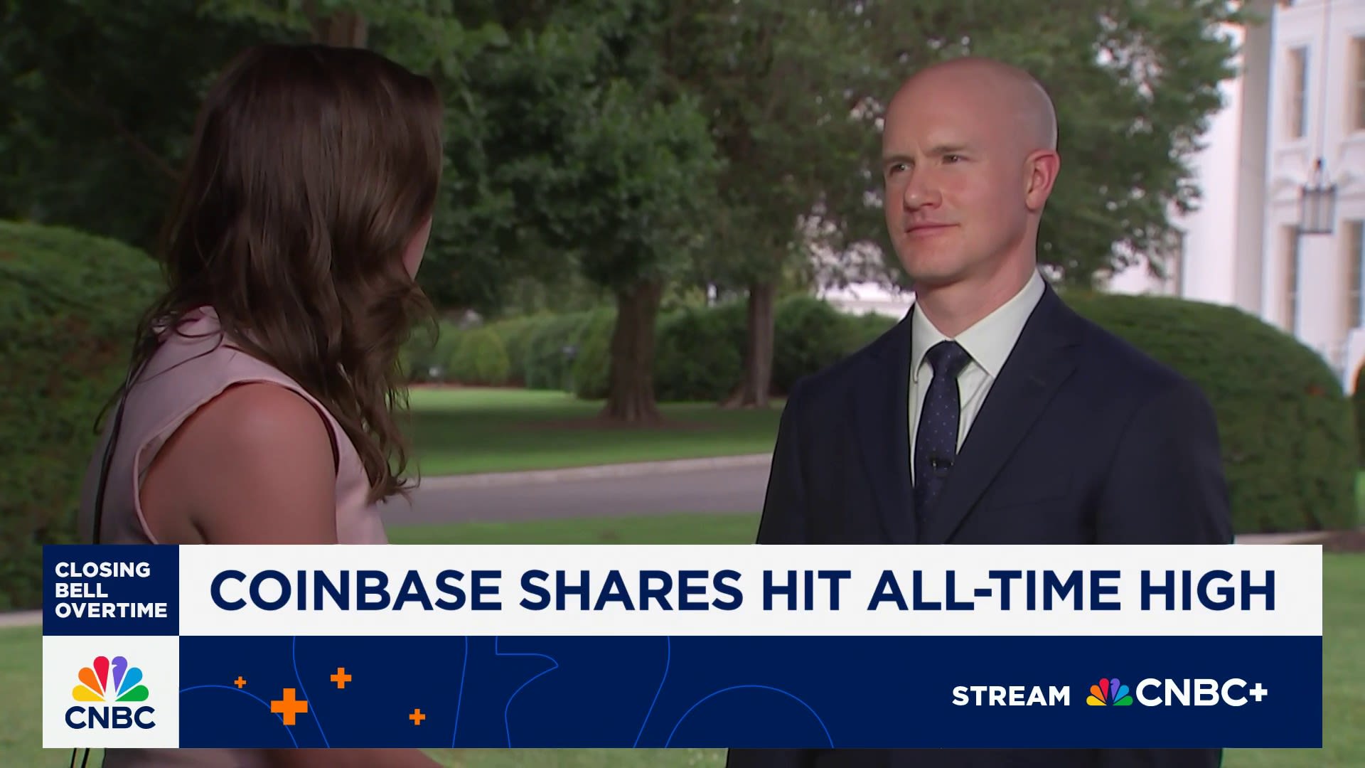 CNBCOvertime's tweet card. Coinbase CEO Brian Armstrong joins 'Closing Bell Overtime' and CNBC's Emily Wilkins to talk the recent passage of new crypto legislation and what that will mean for the sector as a whole.