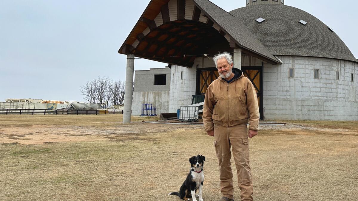 haileybranson's tweet card. A self-taught architect started building a round barn after his wife died. Its beauty draws strangers off the highway in Oklahoma.