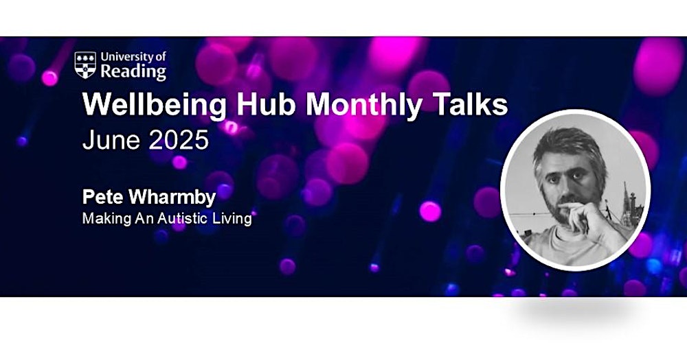 MsJoBillington's tweet card. This month's Centre for Autism Wellbeing Hub Webinar features a talk from Pete Wharmby.
