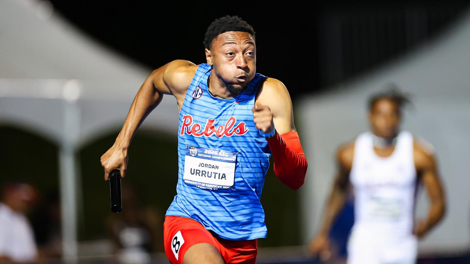 OleMissTrack's tweet card. EUGENE, Ore. – Ole Miss track & field All-American freshman Jordan Urrutia came away with a bronze medal in the men's 200-meter dash final to wrap up Ole Mis...