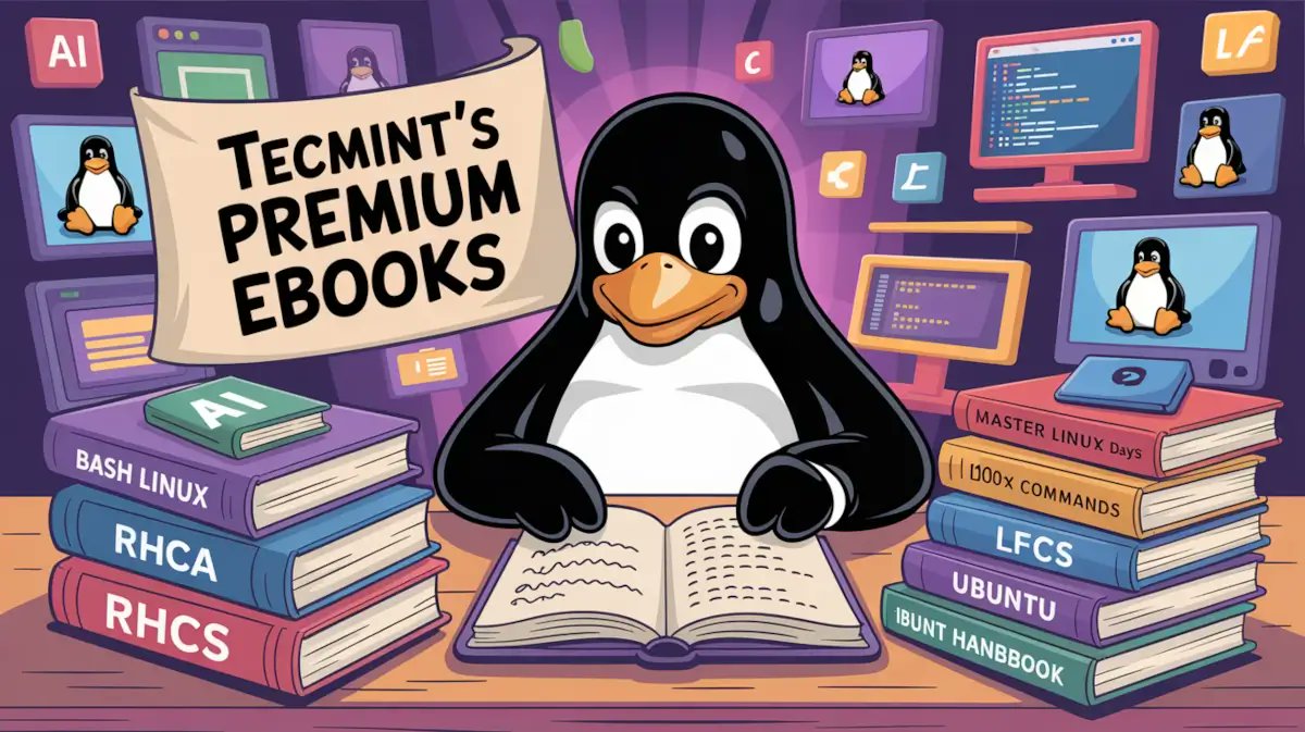 tecmint's tweet card. Get Tecmint Pro’s premium Linux eBooks to boost your skills, learn commands, and crack top certifications with ease.