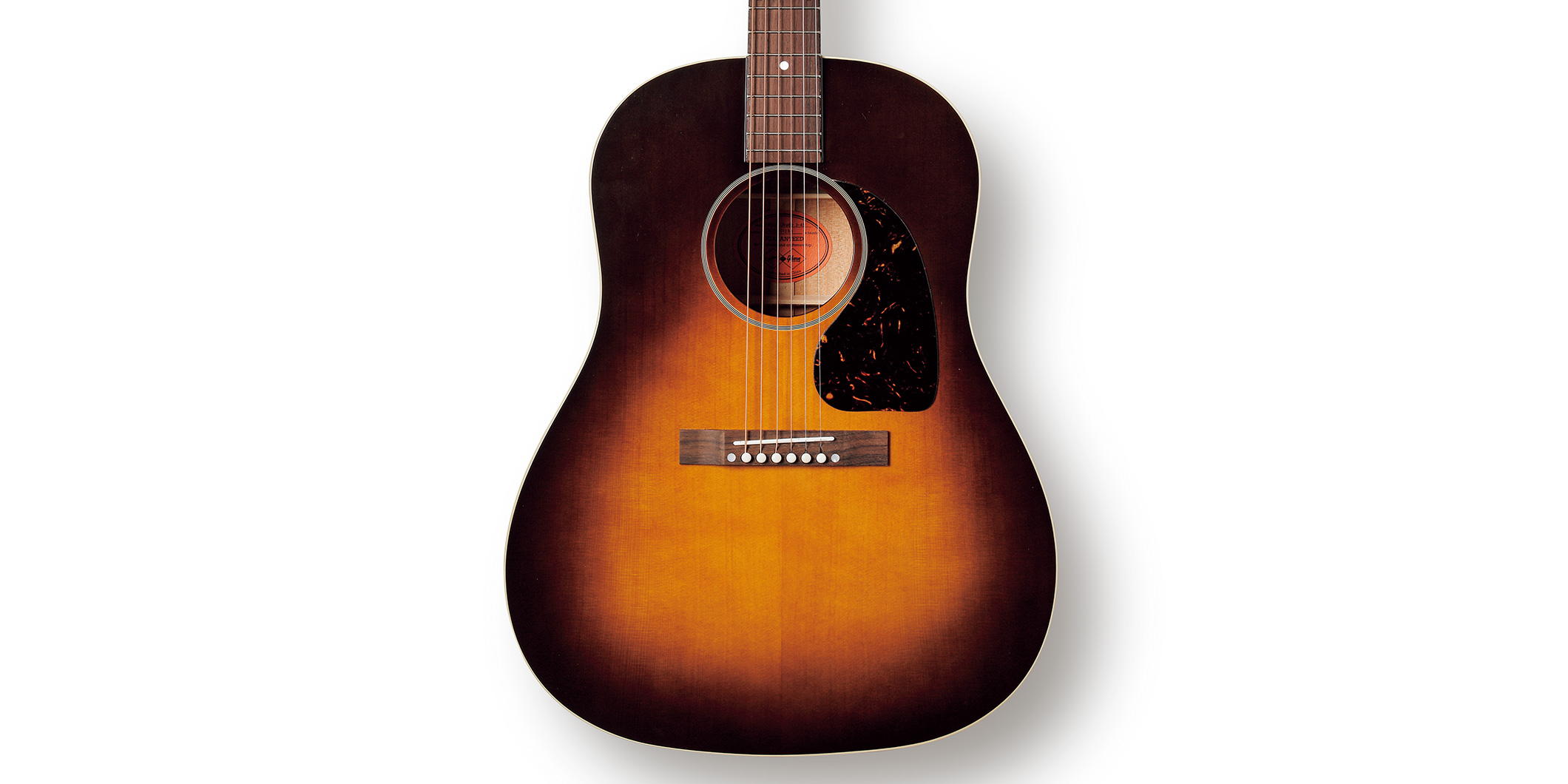 guitarmagazine1's tweet card. EPIPHONE INSPIRED BY GIBSON CUSTOMのアコースティック・ギターの新製品、TAMIO OKUDA J-45を紹介。
