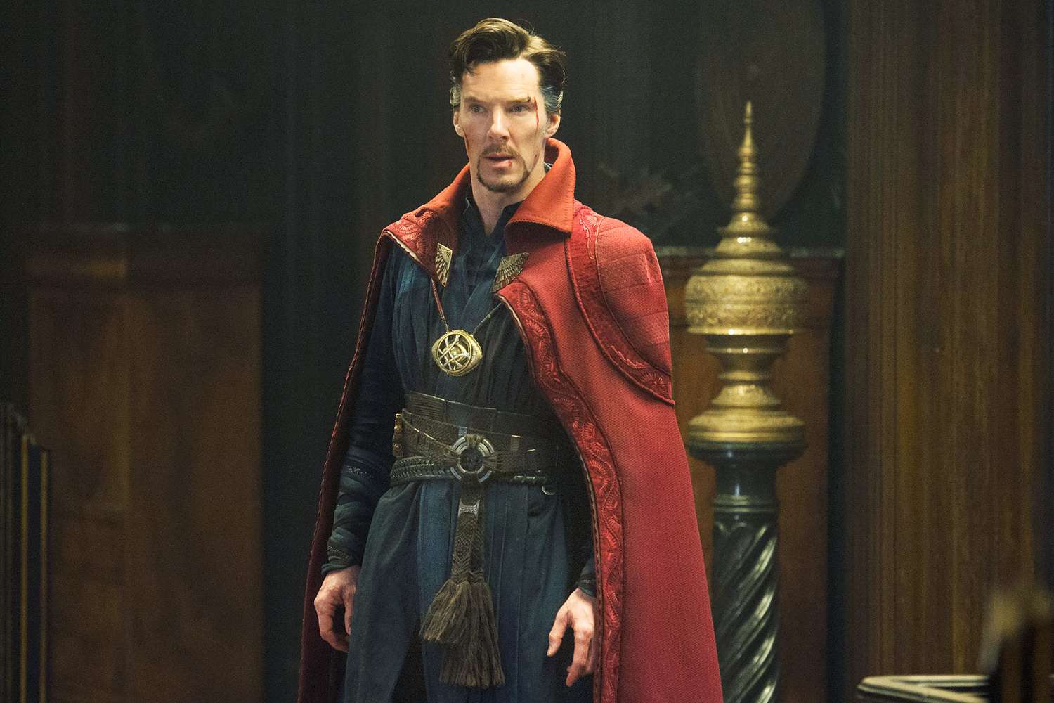 EW's tweet card. Benedict Cumberbatch lamented his 'horrific' Marvel diet that 'could feed a family' while he plays Doctor Strange: 'It's a grossly wasteful industry.'