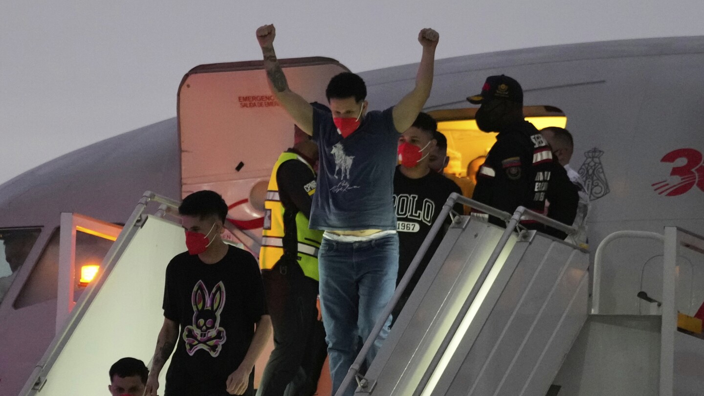 EECastilloAP's tweet card. Venezuela has released 10 jailed U.S. citizens and permanent residents in exchange for getting home scores of migrants deported by the United States to El Salvador months ago under the Trump admini...
