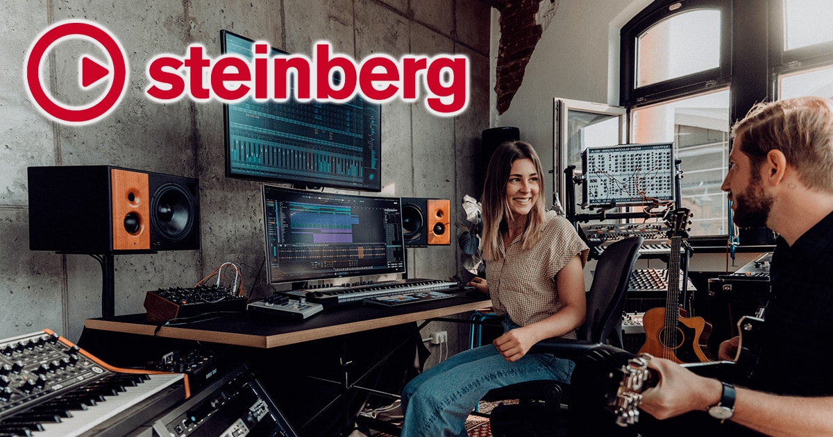 soundhouse_DTM's tweet card. STEINBERG (スタインバーグ) は、オーディオインターフェイスのURシリーズ、DAWのCubaseをはじめ、定番品としてDTM業界を支えるメーカーです。表現活動を触発するテクノロジーを創る”Creativity First”をテーマに、基盤としてあなたの音楽生活を支えます。