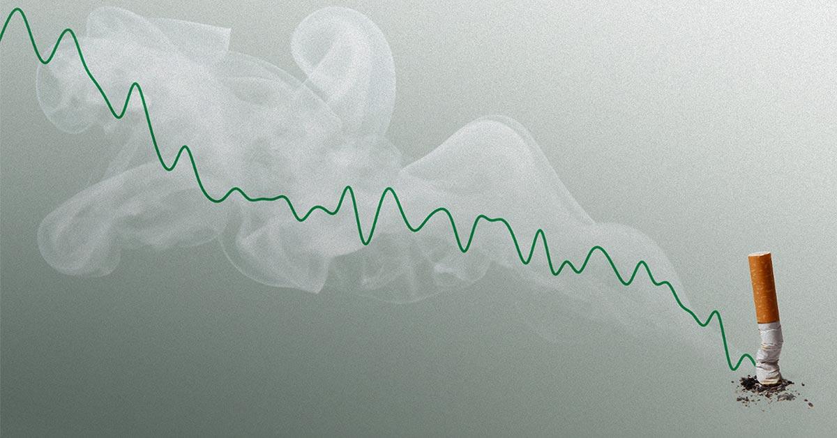 JonathanFoulds's tweet card. Eleven percent of Americans smoke cigarettes, tying the low in Gallup's 80-year trend.