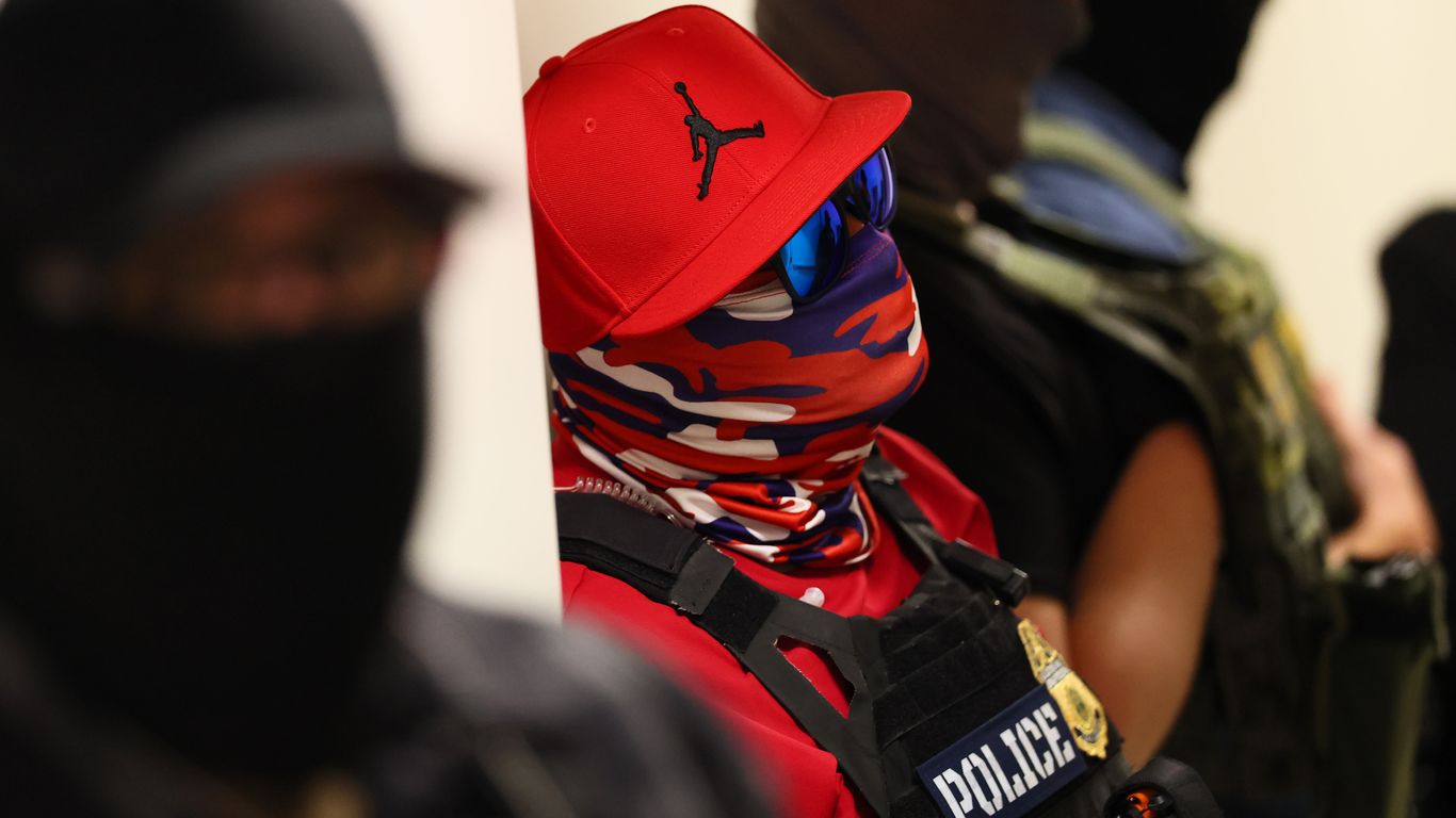 VoteMarsha's tweet card. Trump administration says masks are necessary for agents' security during immigration raids.