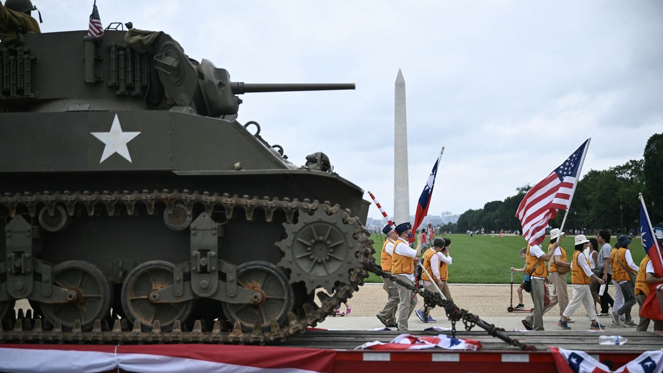 axiosalex's tweet card. President Trump has envisioned the June 14 parade — which is scheduled on his 79th birthday — as a show of U.S. military might.