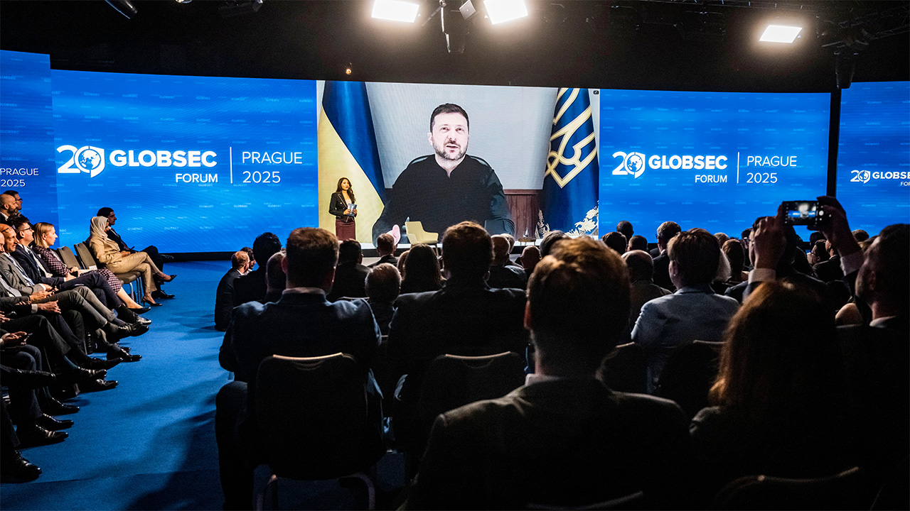 andrew_mueller's tweet card. Reporting from the Globsec Forum in Prague, we hear from guests including the host country’s foreign minister and Georgia’s president...