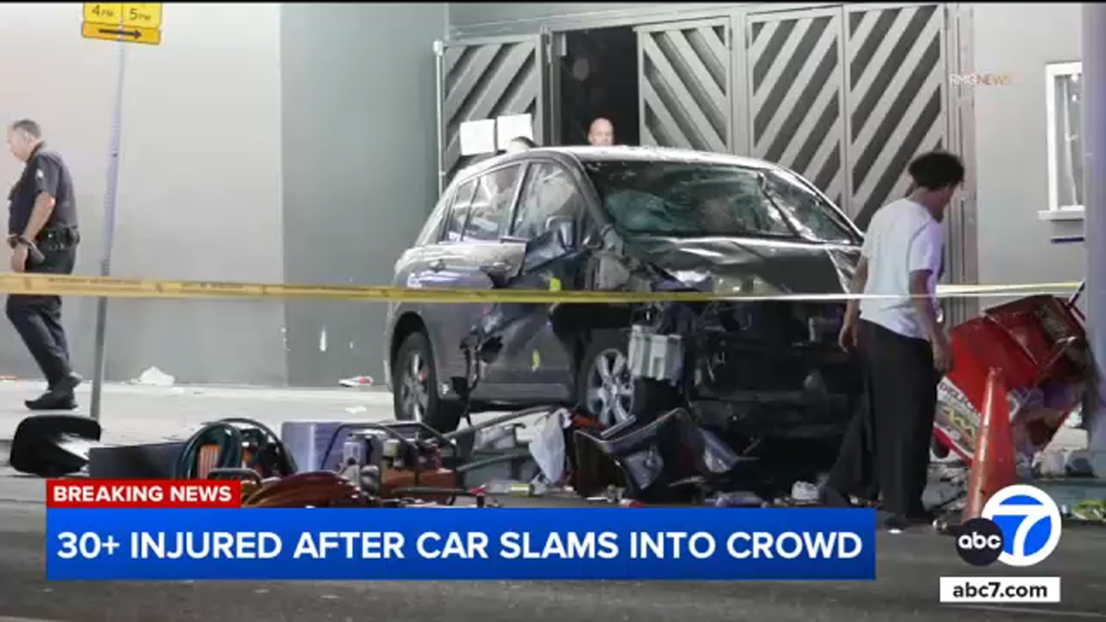 smokenscanent's tweet card. At least 30 people were injured after a car plowed through a crowd in East Hollywood, when a driver apparently lost consciousness, authorities said.